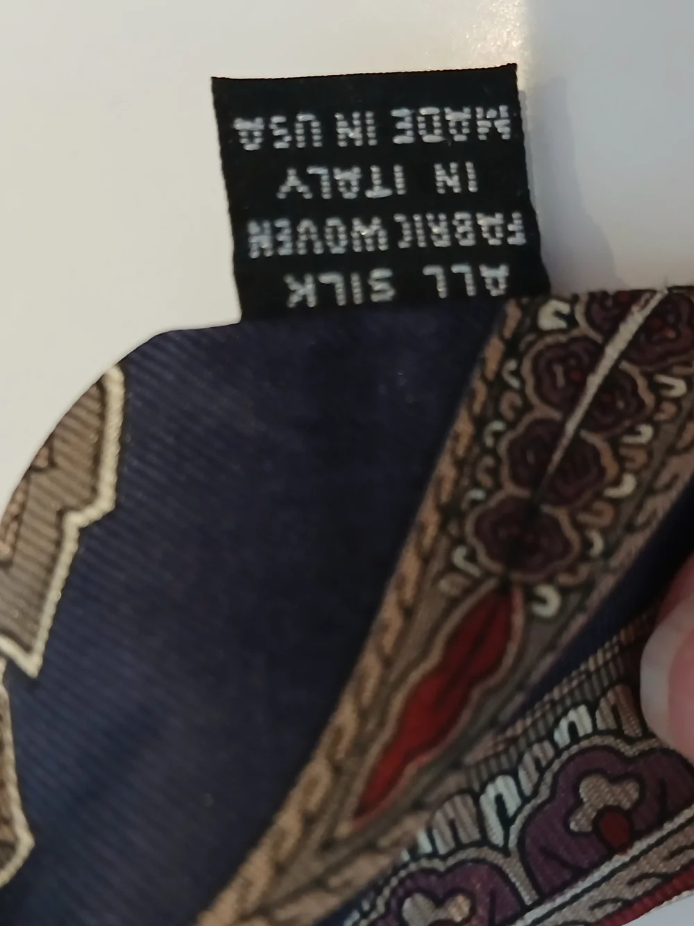 Dior Paisley Silk Tie in Navy, Burgundy and Beige